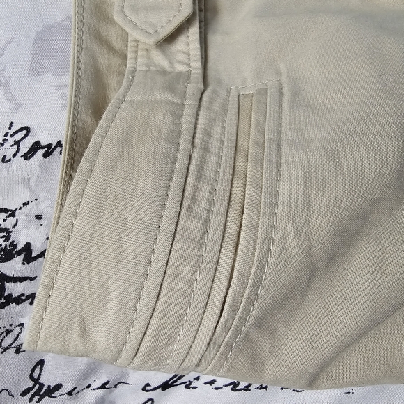 LOFT Light Tan Cropped Pants with Belt - Picture 5 of 5